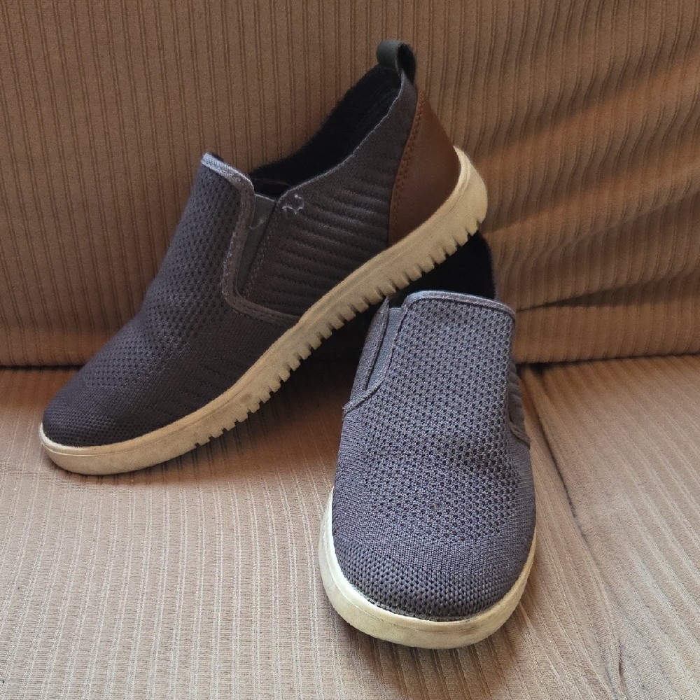 Kids Slip-On Dress Shoes - Gray and Brown